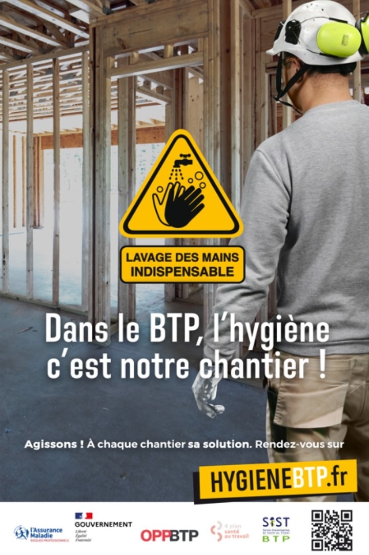 Campagne de lOPPBTP Hygiène sur les chantiers Santé BTP